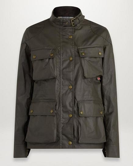 Veste Cirée Belstaff Femme Fieldmaster Vert Olive Coton Soldes WI7958206